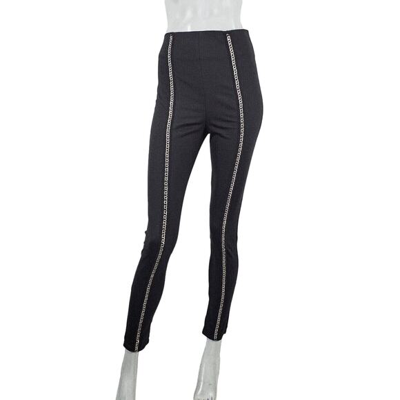 I AM GIA Small High-Waisted Coco Pants Chain Panel Black - Picture 3 of 11